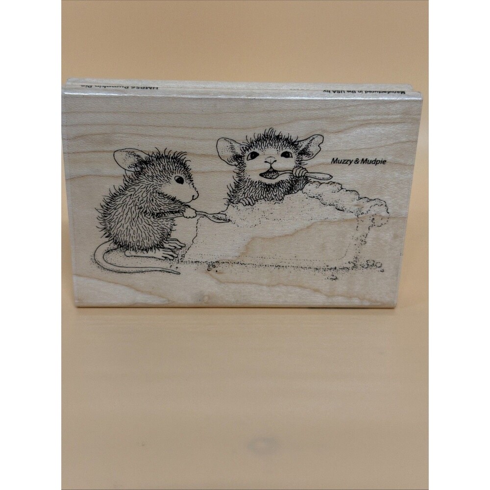 House Mouse Stampabilities Rubber Stamp Pumpkin Pie Thanksgiving Fall Dessert